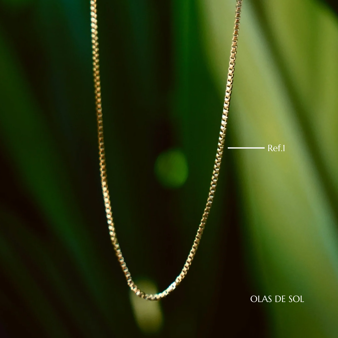 Collar Amazonita de mar - acero inoxidable bañado en oro 18k
