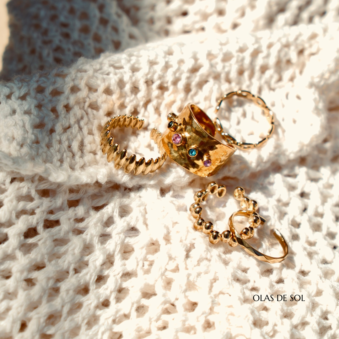 Anillo Treasure - acero inoxidable bañado en oro 18k