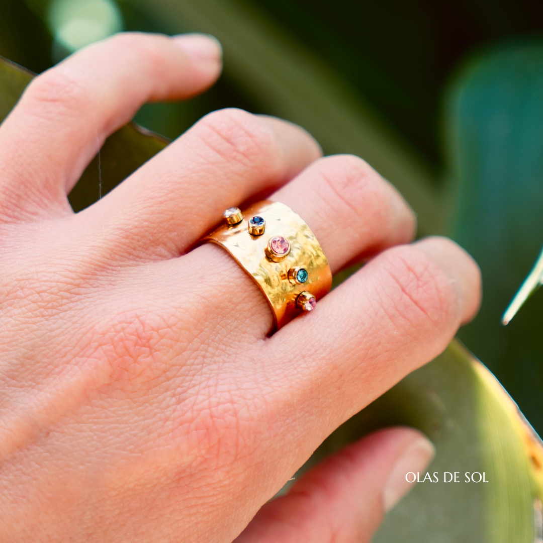Anillo Treasure - acero inoxidable bañado en oro 18k