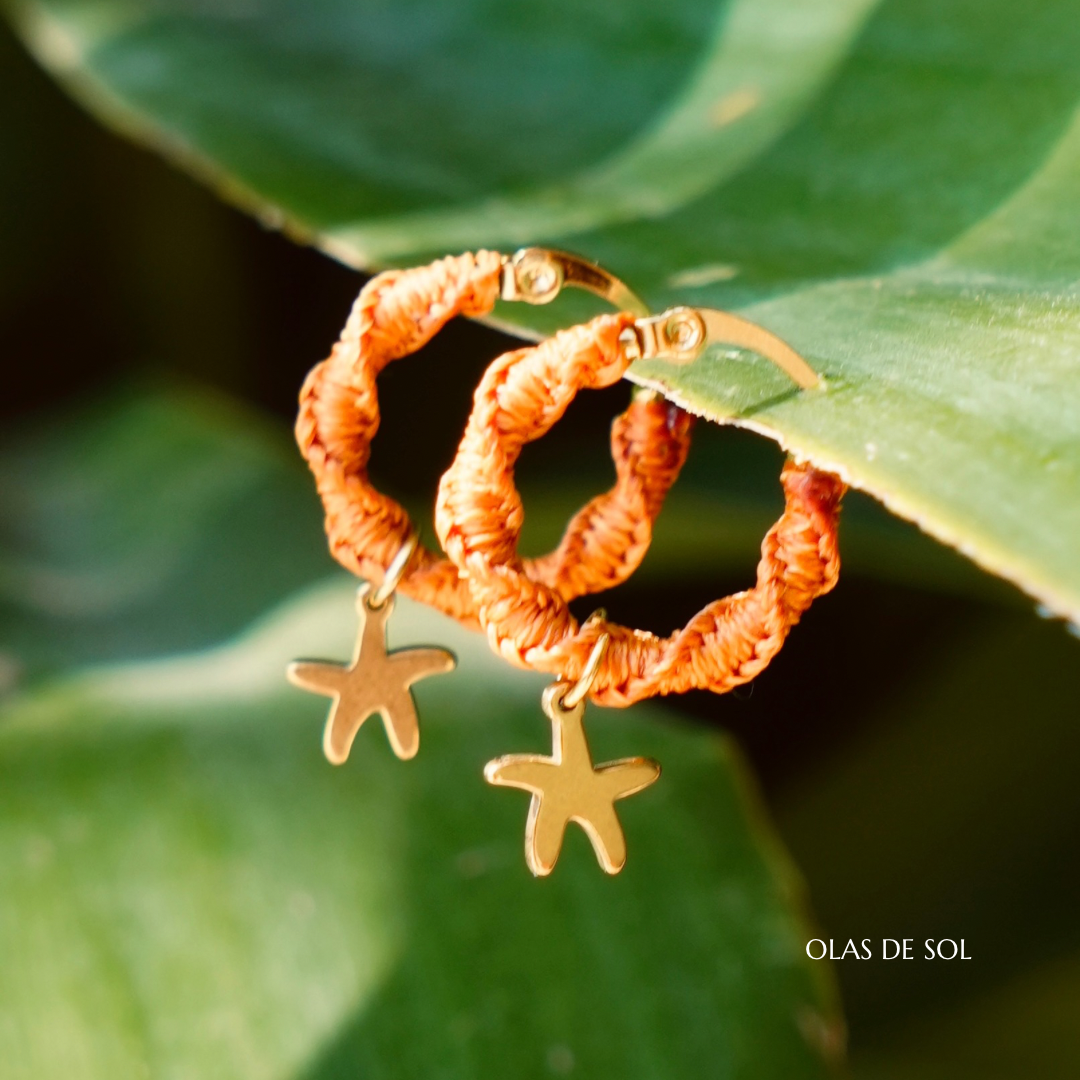 Pendientes macramé Starfish