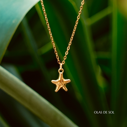 Collar Stella Marina - acero inoxidable bañado en oro 18k