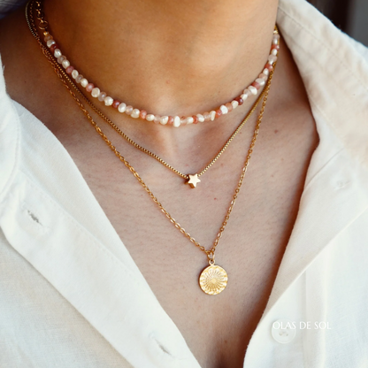 Collar Salina - acero inoxidable bañado en oro 18k