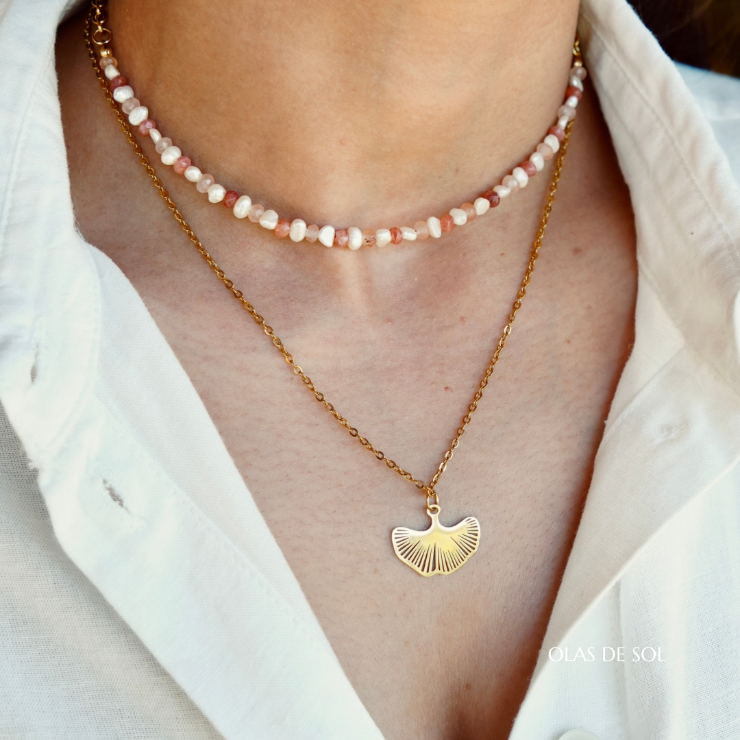 Collar Ondina - acero inoxidable bañado en oro 18k