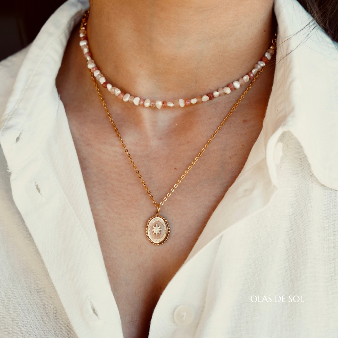 Collar Salina - acero inoxidable bañado en oro 18k