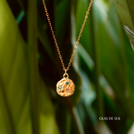 Collar Verano eterno - acero inoxidable bañado en oro 18k