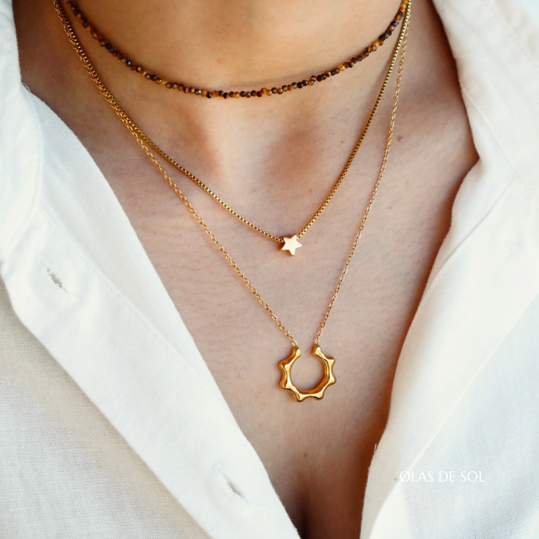 Collar Marea dorada - acero inoxidable bañado en oro 18k