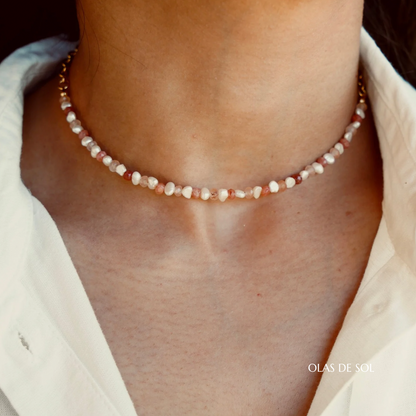 Collar Salina - acero inoxidable bañado en oro 18k