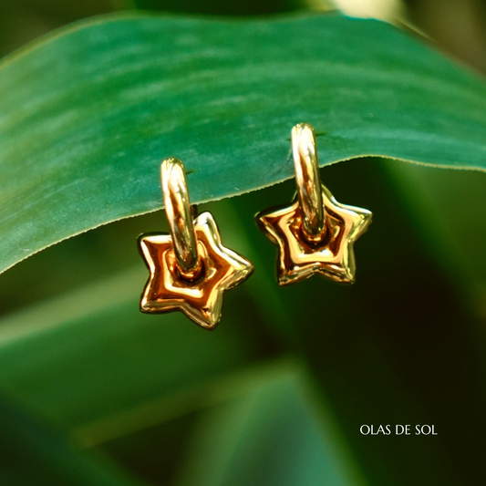Pendientes Luzia - acero inoxidable bañado en oro 18k