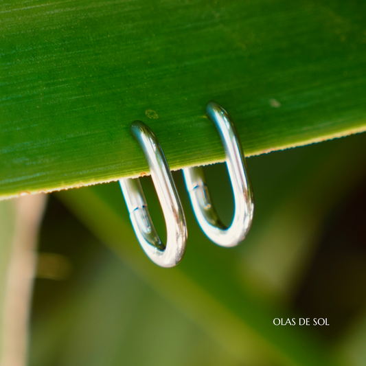 Pendientes aro ovalado - acero inoxidable