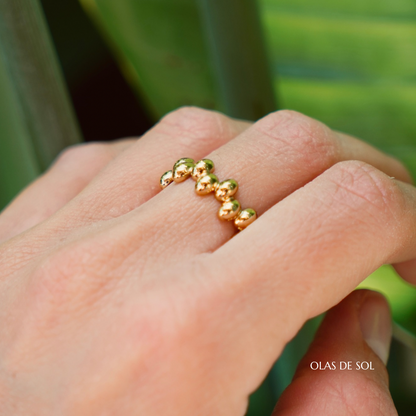 Anillo Bubble - acero inoxidable bañado en oro 18k