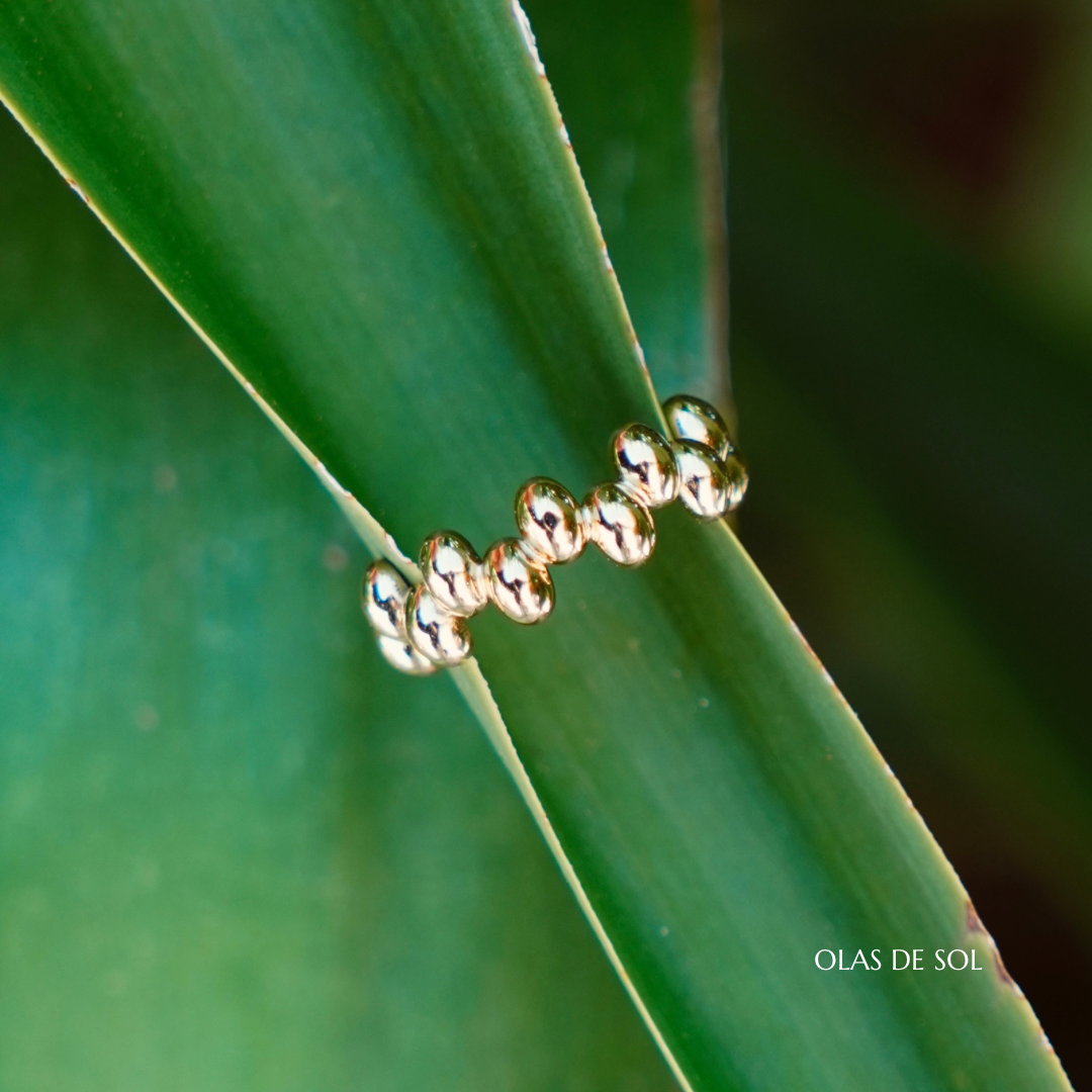 Anillo Bubble - acero inoxidable bañado en oro 18k