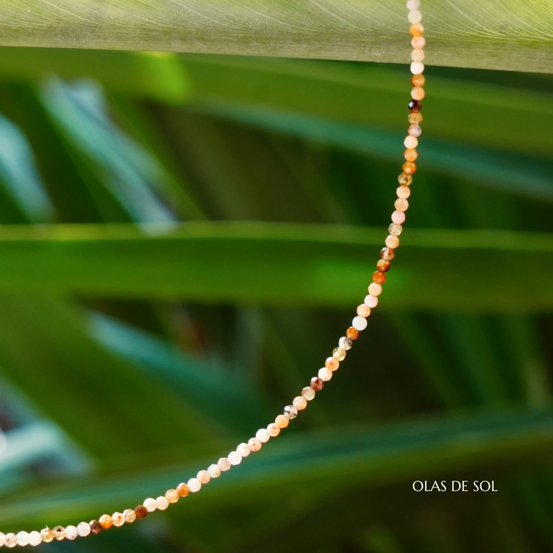 Collar Ojo de Tigre Amarillo - acero inoxidable bañado en oro 18k